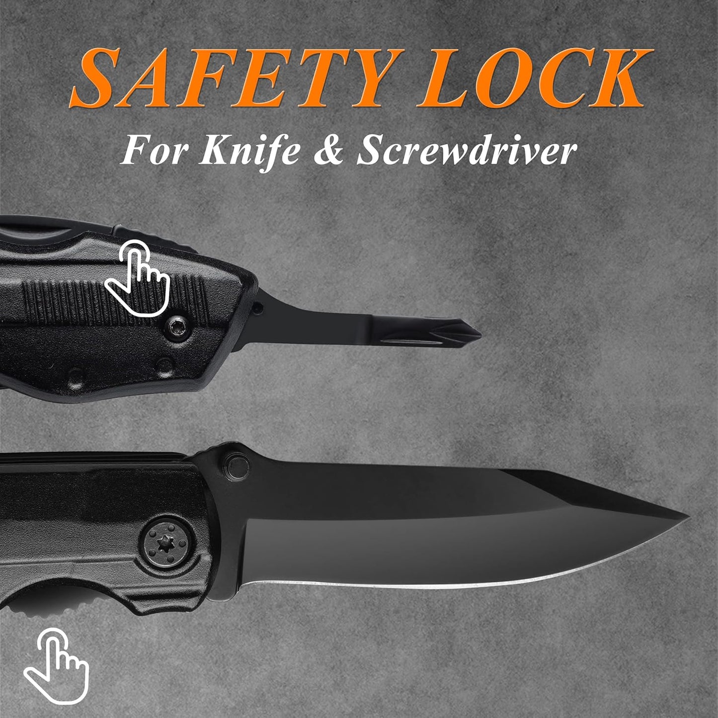RoverTac Pocket Knife, 15-in-1 Multitool with Pliers, Bottle & Can Opener, 9 Screwdriver Bits, Locking Mechanism & Nylon Sheath - EDC Multi Tool for Camping, Hiking & DIY, Gift for Men & Dad