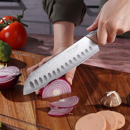 YOTSUBA Steak Knives Set of 6, Razor-Sharp 4.5 Inch Japanese Serrated Steak Knife Set, Full Tang Forged High Carbon Steel Dinner Knives with Ergonomic Handle and Gift Box