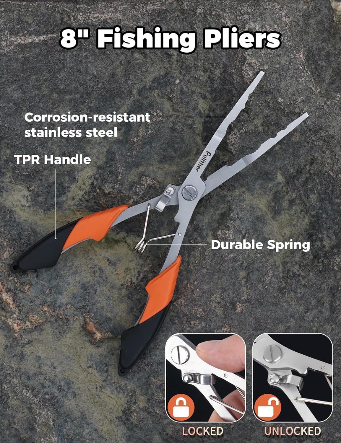 2PC Fishing Tool Kit - 7" Fillet Knife,Fishing Pliers,Multitool Hook Remover Fishing Pliers,Fishing Gear for Saltwater