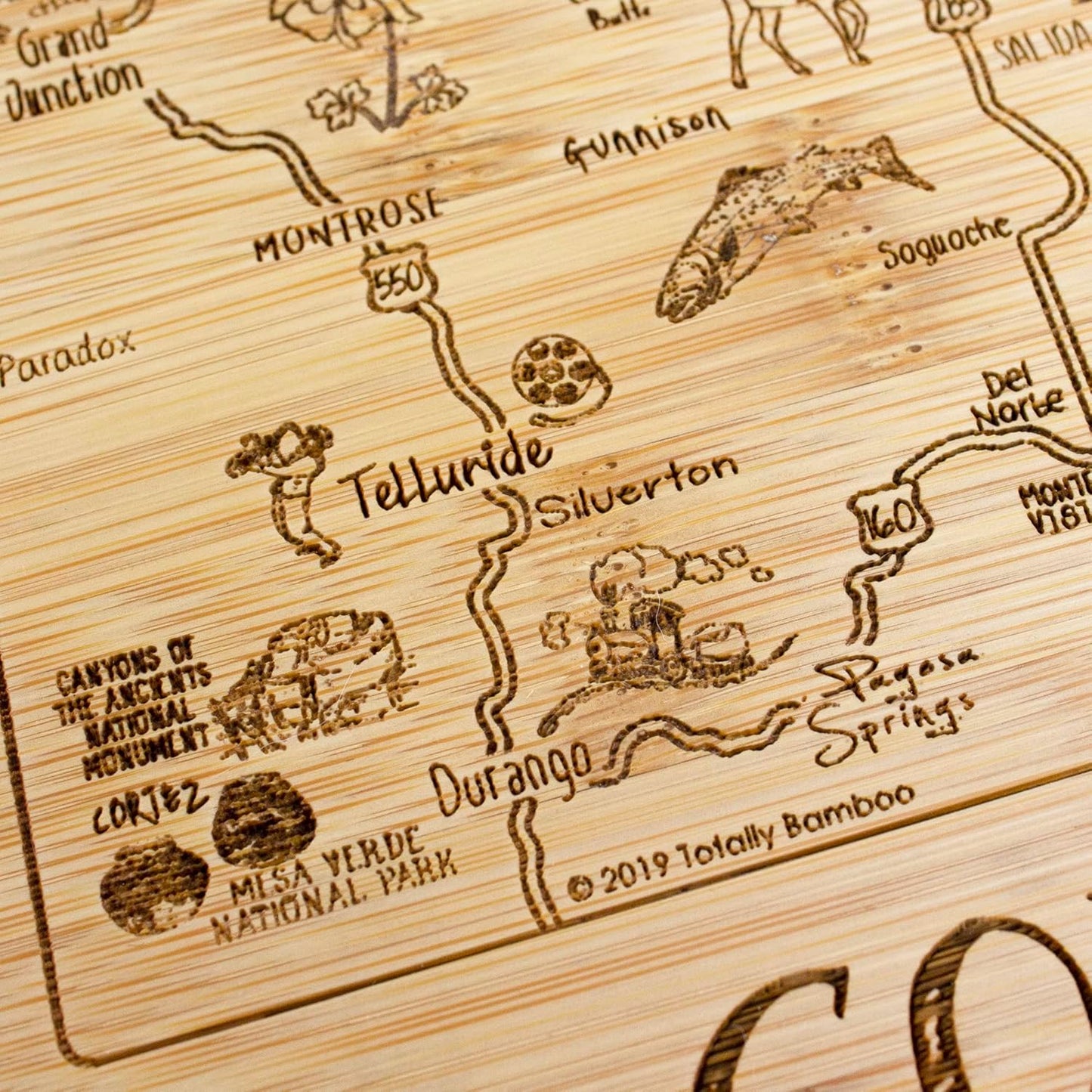 Totally Bamboo A Slice of Life New Jersey State Serving and Cutting Board, 11" x 8.75" - Colors A