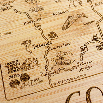 Totally Bamboo A Slice of Life New Jersey State Serving and Cutting Board, 11" x 8.75" - Colors A