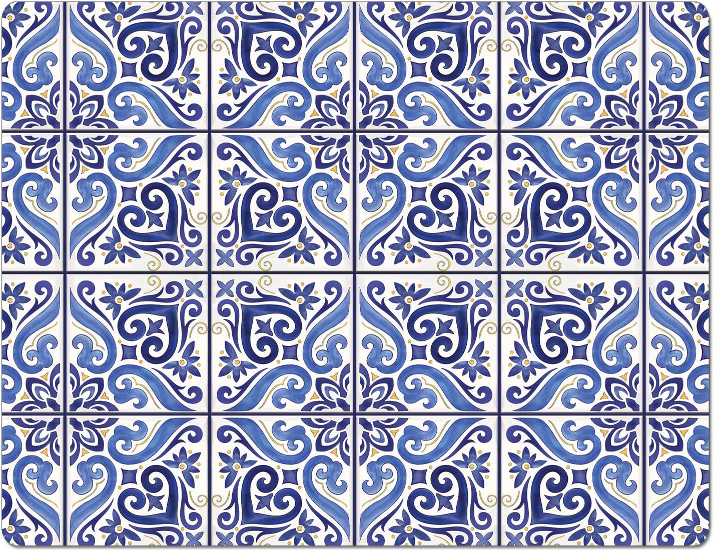 Cut N' Funnel Shades of Blue Designer Flexible Plastic Cutting Board Mat, 15" x 11.5", Made in the USA, Decorative, Flexible, Easy to Clean