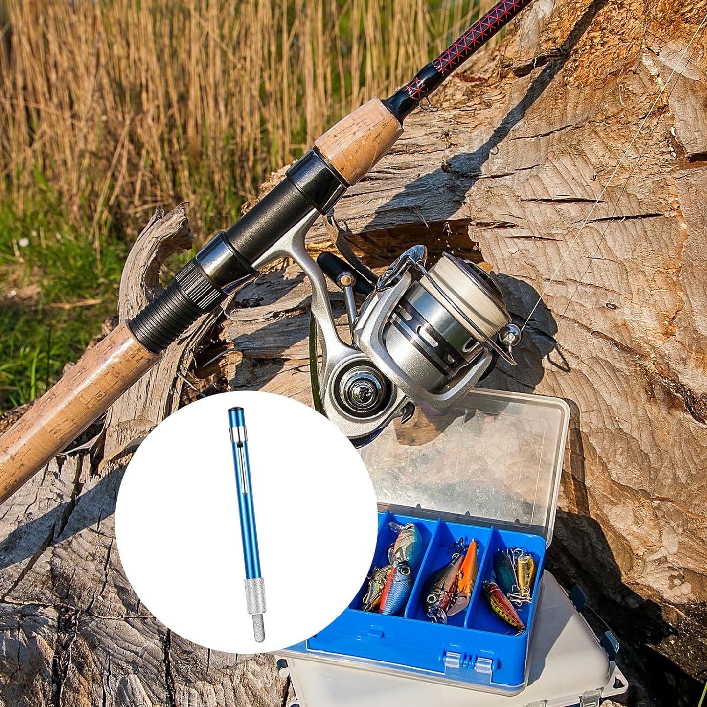 Portable Knife Steel Sharpener Rod, Retractable Diamond Sharpening Rod, Serrated Knife Sharpener, Multifunctional Sharpening Tool, Pocket Knife-Sharpener for Kitchen, Outdoor, Fishing, Camping