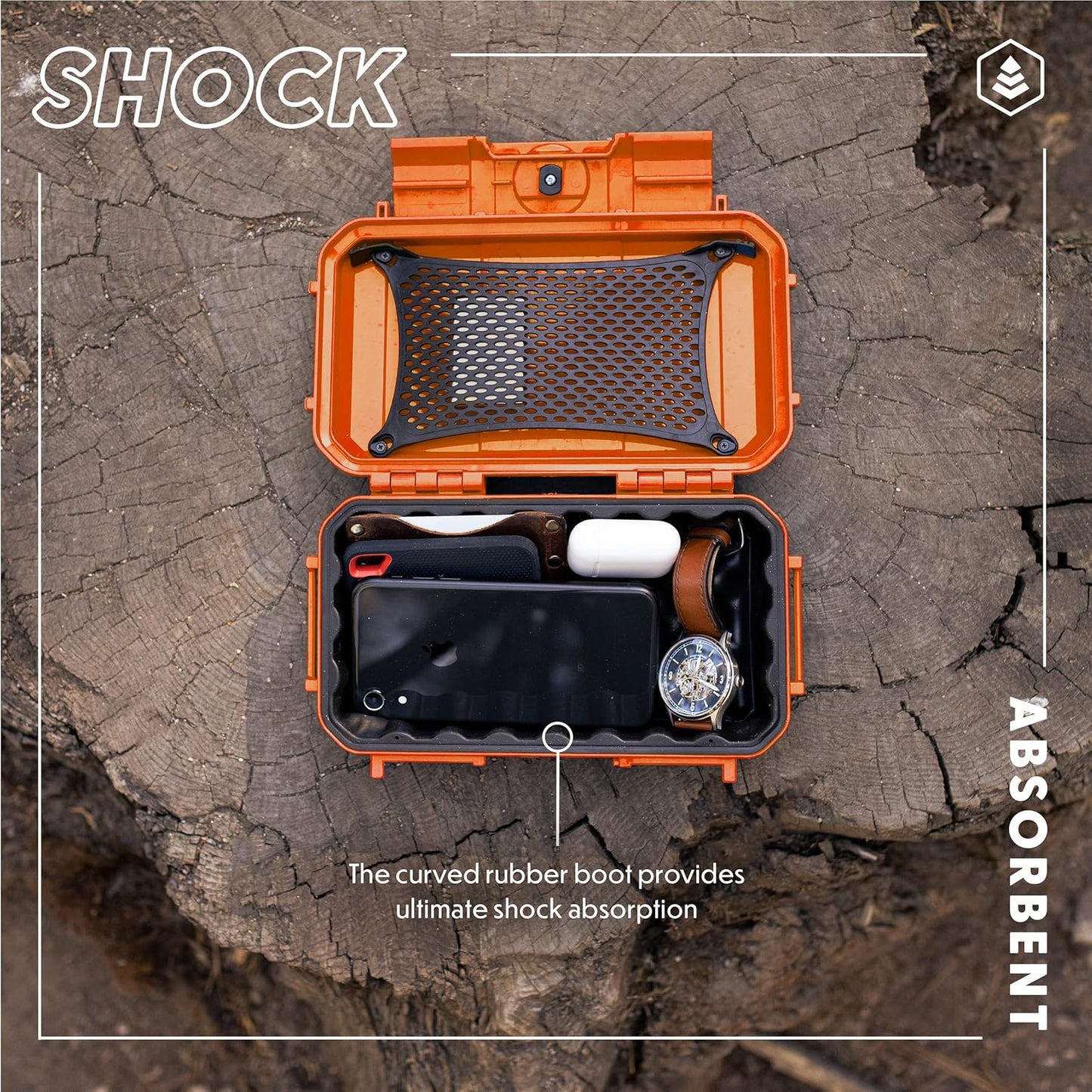 Evergreen 56 Dry Box - EDC Tough Protective Case USA Made for Organization of Cameras, Phones, Camping, Fishing, Hiking, Water Sports (Red)