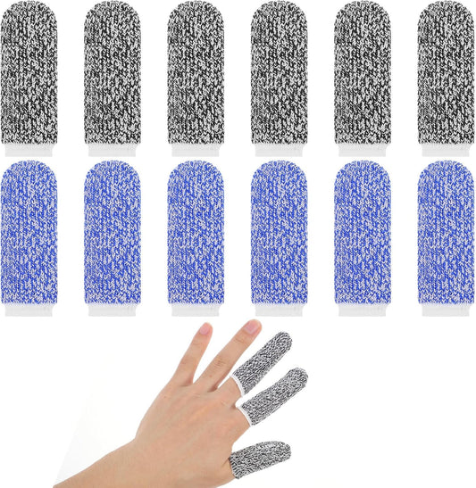 12 PCS Cut Resistant Finger Cots Finger Protector Guards for Cutting Food Reusable Fingers Sleeve Protection Cut Food Resistant Fingers Protector for Cutting Kitchen Grinding Garden Sculpture