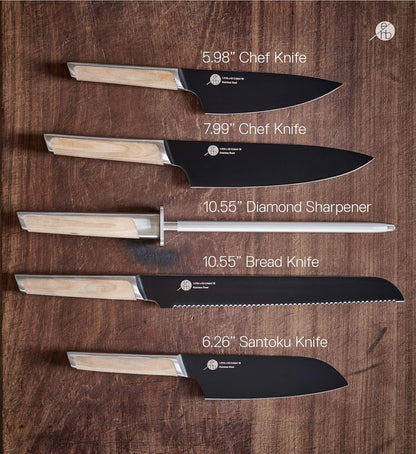 Everdure German Steel Professional Bread Knife, 10.55 Inch Serrated Edge Blade, Titanium Coated Blade with Pakka Wood Handle, Perfect Kitchen Knife for Slicing Bread Loaves, Bagels, Cake, and More