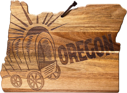 Totally Bamboo Rock & Branch Origins Series New York State Shaped Cutting Board and Charcuterie Serving Tray, Includes Hang Tie for Wall Display