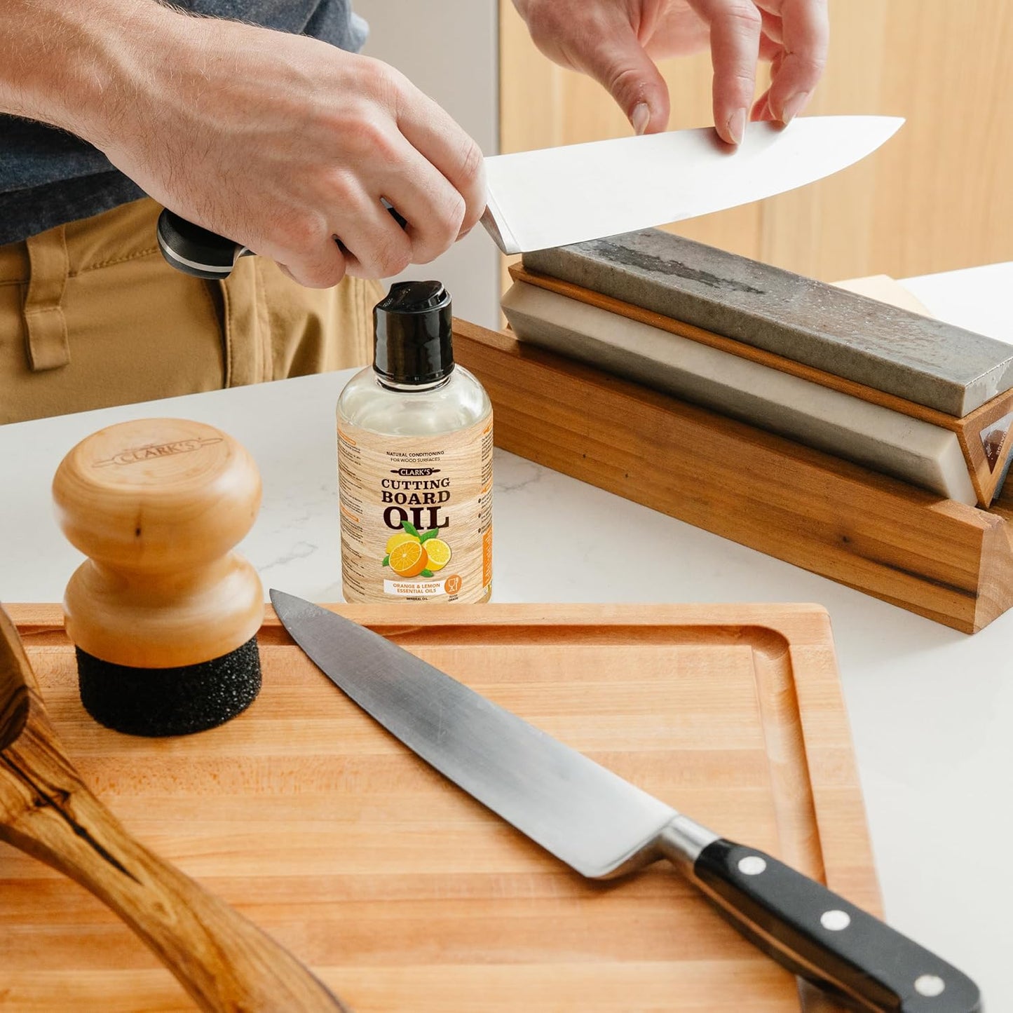 CLARK'S Cutting Board Oil - Coconut Extract Oil for Cutting Board - Made with Fractionated Coconut Oil for Kitchen Countertops, Butcher Blocks, Wooden Bowls and Utensils