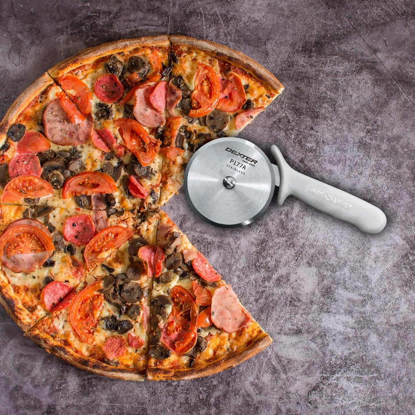 Dexter-Russell 4" Pizza Cutter, P177A-4PCP | SANI-SAFE Series, Stainless Steel Blade with Slip-Resistant Polypropylene Handle | Heavy-Duty Rotary Cutter for Pizza, Pastry & More | Made in USA