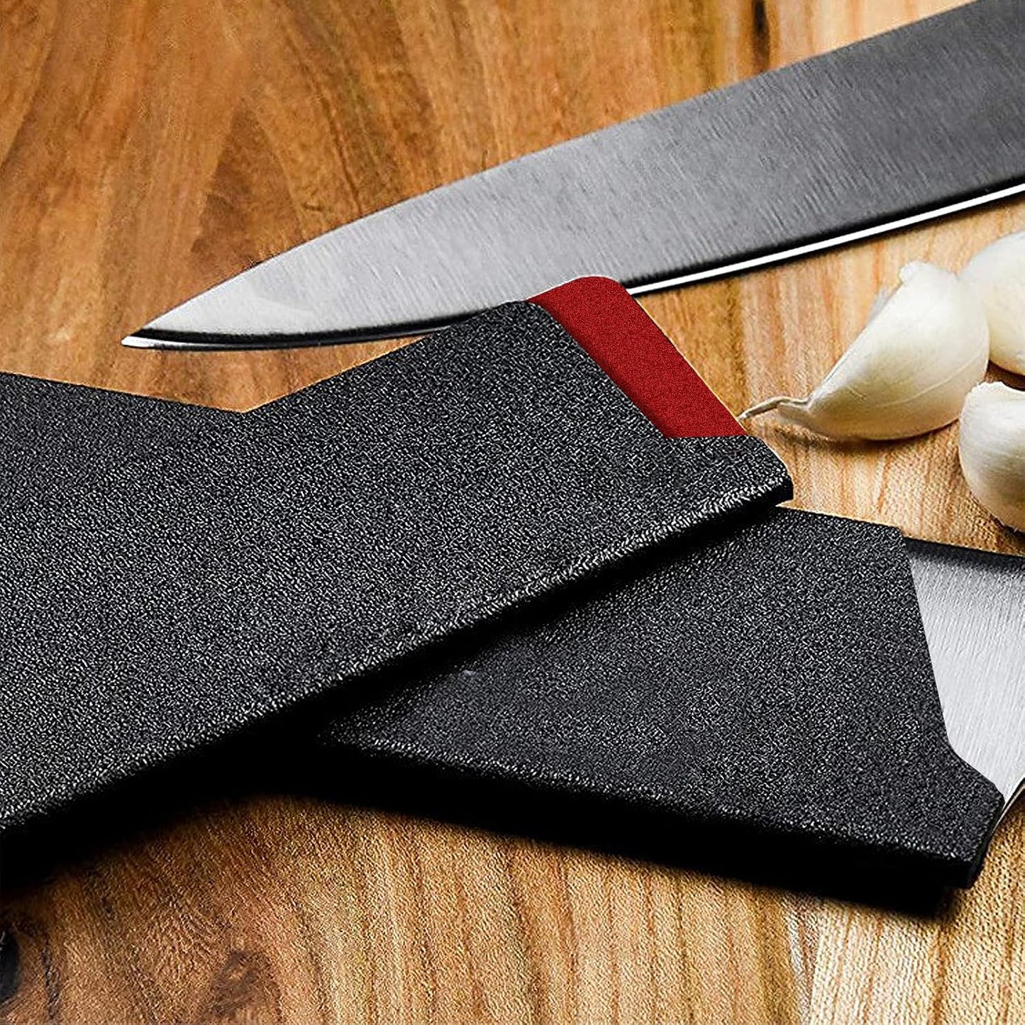 Knife Guard, RISHTEN 8 Inch x 2 Inch Knife Edge Guards 2 Pack Universal Blade Covers Non-Scratch Felt Lining Kitchen Knives Covers