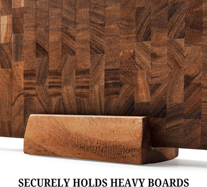 SHUMARU Mahogany End Grain Cutting Board, 17×13×1.6 in – Handmade Butcher Block, Knife-Friendly, Juice Groove, Non-Slip Feet
