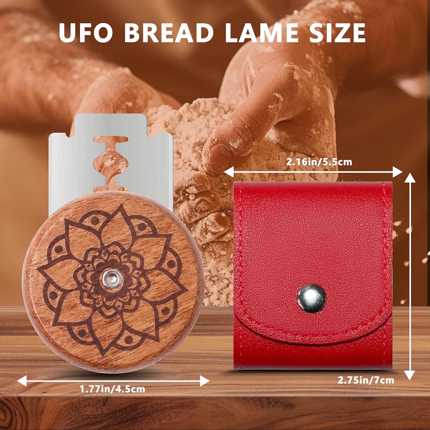 UFO Bread Lame Cutter for Homemade Sourdough,Bread Scorer Tool for Sourdough with 5 Blades and Storage Cover,Slashing Tool Bread Cutting Knife for Artisan Bread and Baguette Makers,Circle