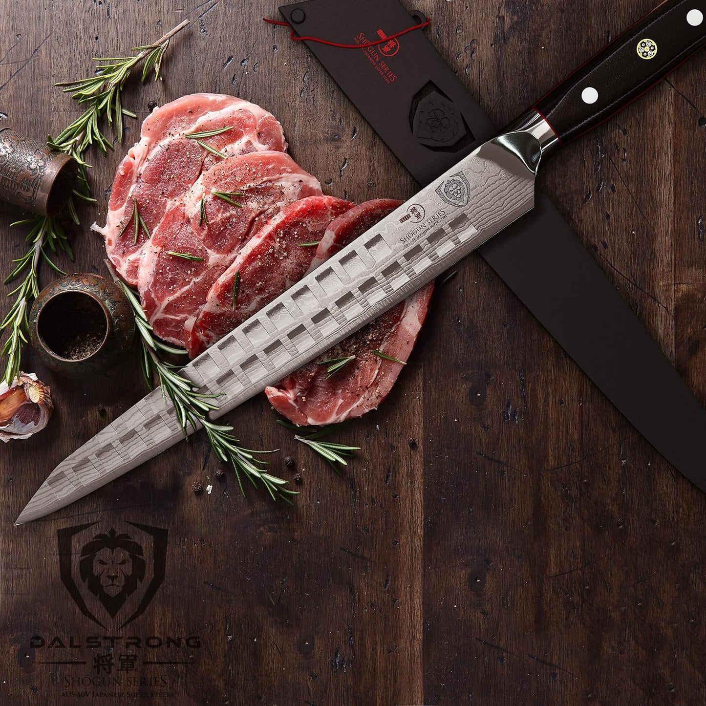 Dalstrong Slicing Carving Knife 12 inch + Boning Knife 6 inch - Shogun Series ELITE - Japanese AUS-10V Super Steel - G10 Handle - Fillet Kitchen Cooking Knife - Sheaths Inlcuded