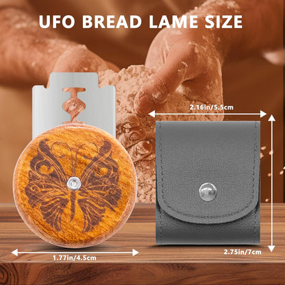 UFO Bread Lame Cutter for Homemade Sourdough,Bread Scorer Tool for Sourdough with 5 Blades and Storage Cover,Slashing Tool Bread Cutting Knife for Artisan Bread and Baguette Makers,Circle