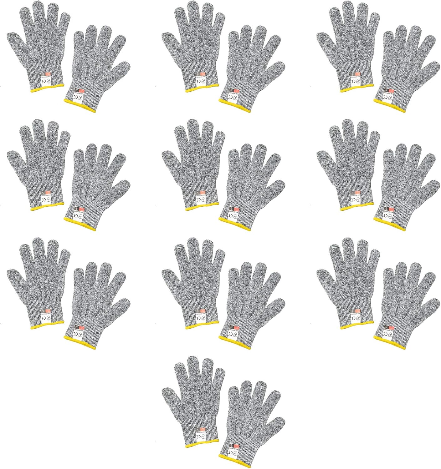Cut Resistant Glove - High Performance Level 5 Protection for Kitchen Cutting, Food Grade Safety Gloves for Cutting (Small, 10 Pair Stand Gloves)