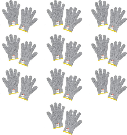 Cut Resistant Glove - High Performance Level 5 Protection for Kitchen Cutting, Food Grade Safety Gloves for Cutting (Small, 10 Pair Stand Gloves)