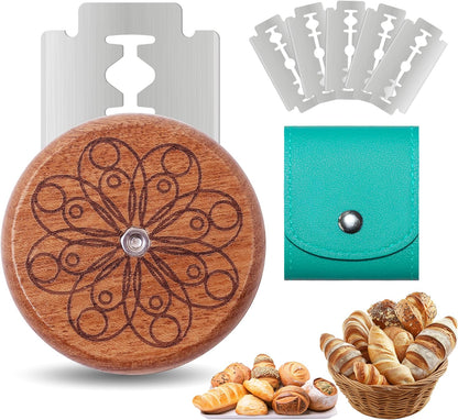 UFO Bread Lame Cutter for Homemade Sourdough,Bread Scorer Tool for Sourdough with 5 Blades and Storage Cover,Slashing Tool Bread Cutting Knife for Artisan Bread and Baguette Makers,Circle