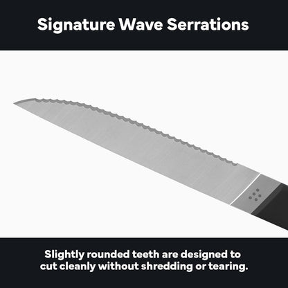 Steak Knives Set of 4 - Precision Serrated Blades for Effortless Dining - Stainless Steel - Superior Cuts with Four Steak Knives Handles - Black