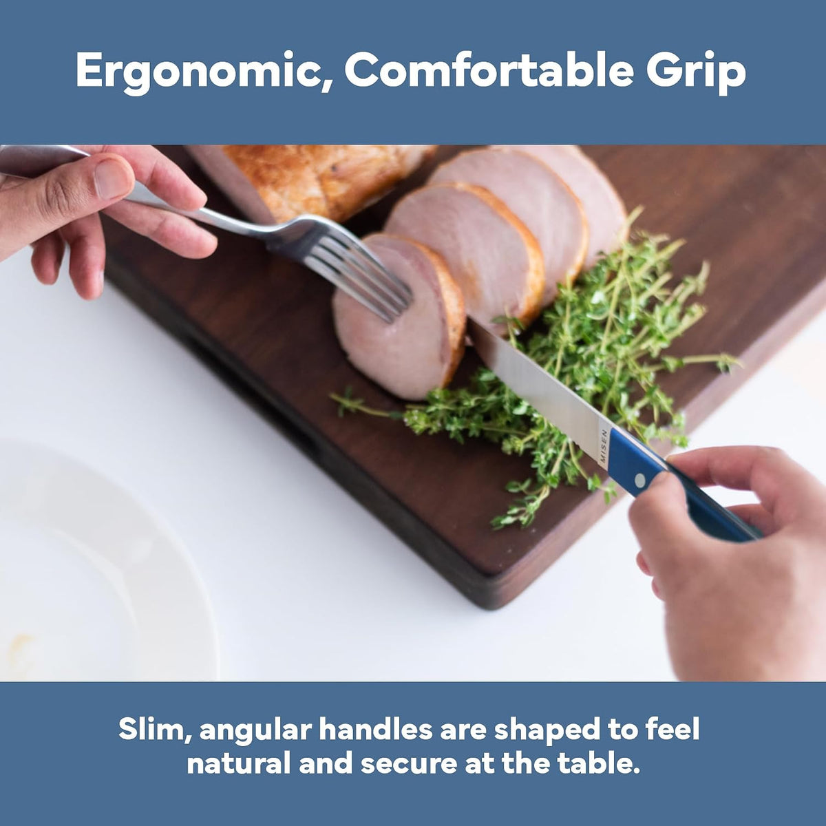 Steak Knives Set of 4 - Precision Serrated Blades for Effortless Dining - Stainless Steel - Superior Cuts with Four Steak Knives Handles - Black