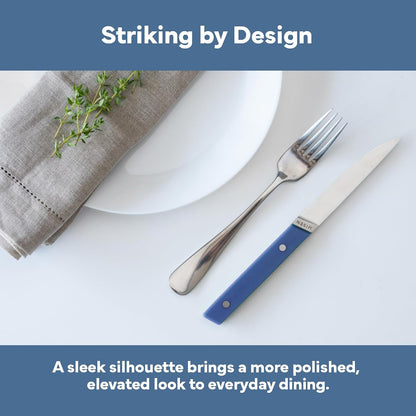Steak Knives Set of 4 - Precision Serrated Blades for Effortless Dining - Stainless Steel - Superior Cuts with Four Steak Knives Handles - Black