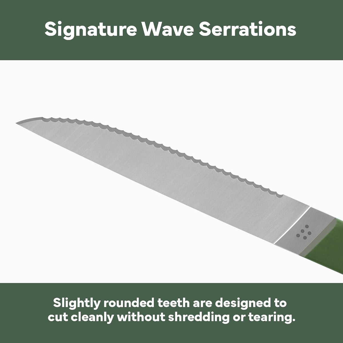 Steak Knives Set of 4 - Precision Serrated Blades for Effortless Dining - Stainless Steel - Superior Cuts with Four Steak Knives Handles - Black