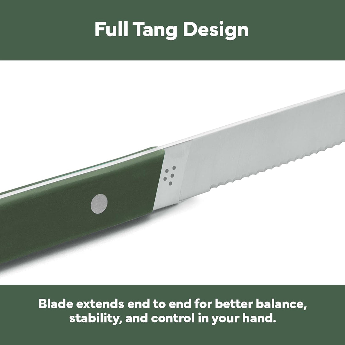 Steak Knives Set of 4 - Precision Serrated Blades for Effortless Dining - Stainless Steel - Superior Cuts with Four Steak Knives Handles - Black
