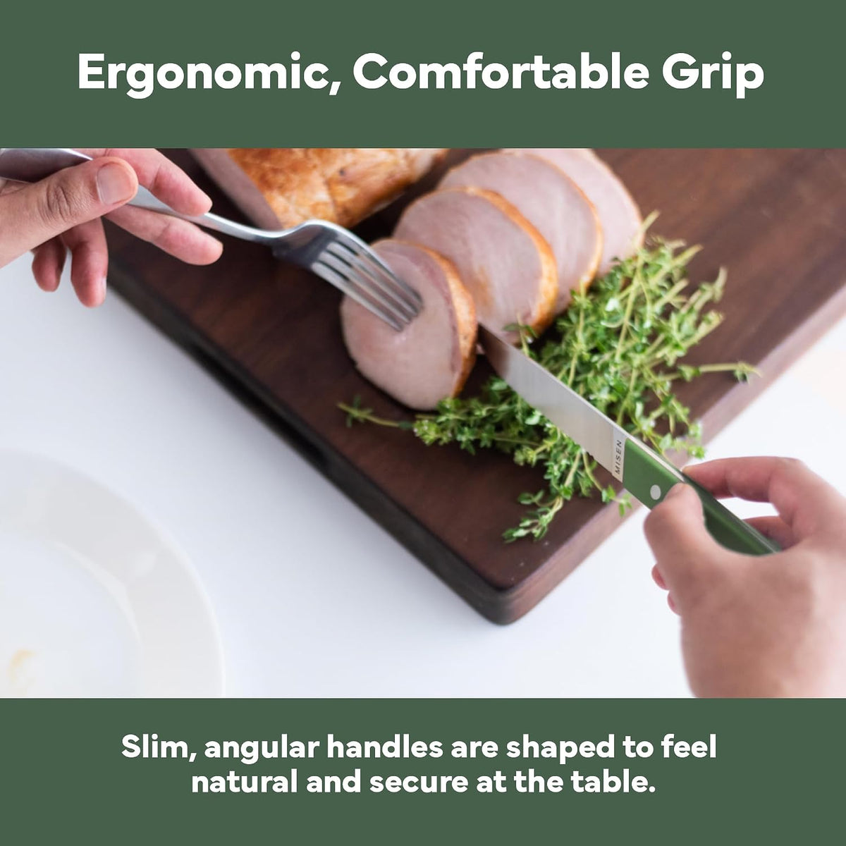 Steak Knives Set of 4 - Precision Serrated Blades for Effortless Dining - Stainless Steel - Superior Cuts with Four Steak Knives Handles - Black
