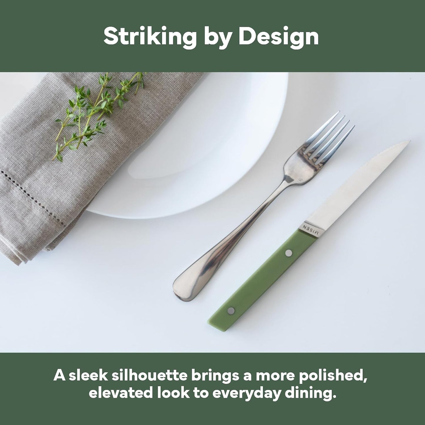 Steak Knives Set of 4 - Precision Serrated Blades for Effortless Dining - Stainless Steel - Superior Cuts with Four Steak Knives Handles - Black