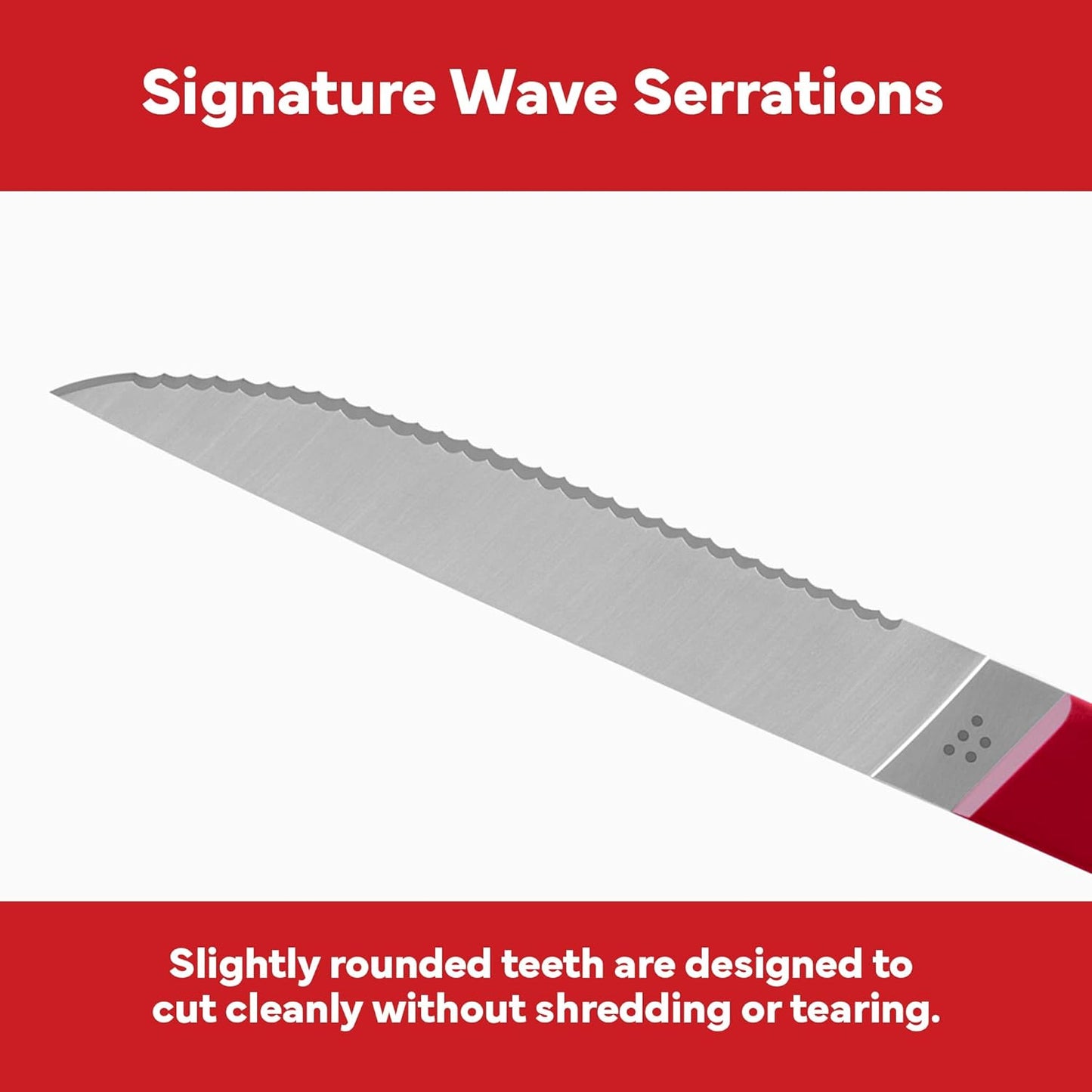 Steak Knives Set of 4 - Precision Serrated Blades for Effortless Dining - Stainless Steel - Superior Cuts with Four Steak Knives Handles - Black