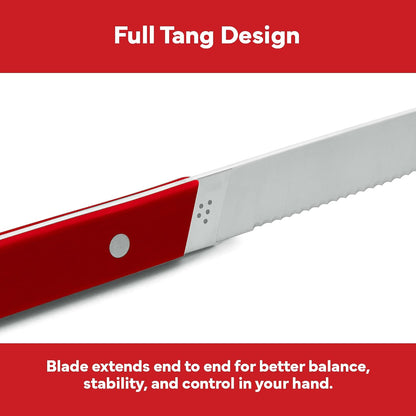Steak Knives Set of 4 - Precision Serrated Blades for Effortless Dining - Stainless Steel - Superior Cuts with Four Steak Knives Handles - Black