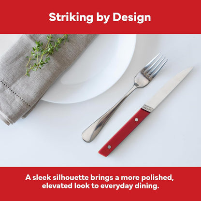 Steak Knives Set of 4 - Precision Serrated Blades for Effortless Dining - Stainless Steel - Superior Cuts with Four Steak Knives Handles - Black