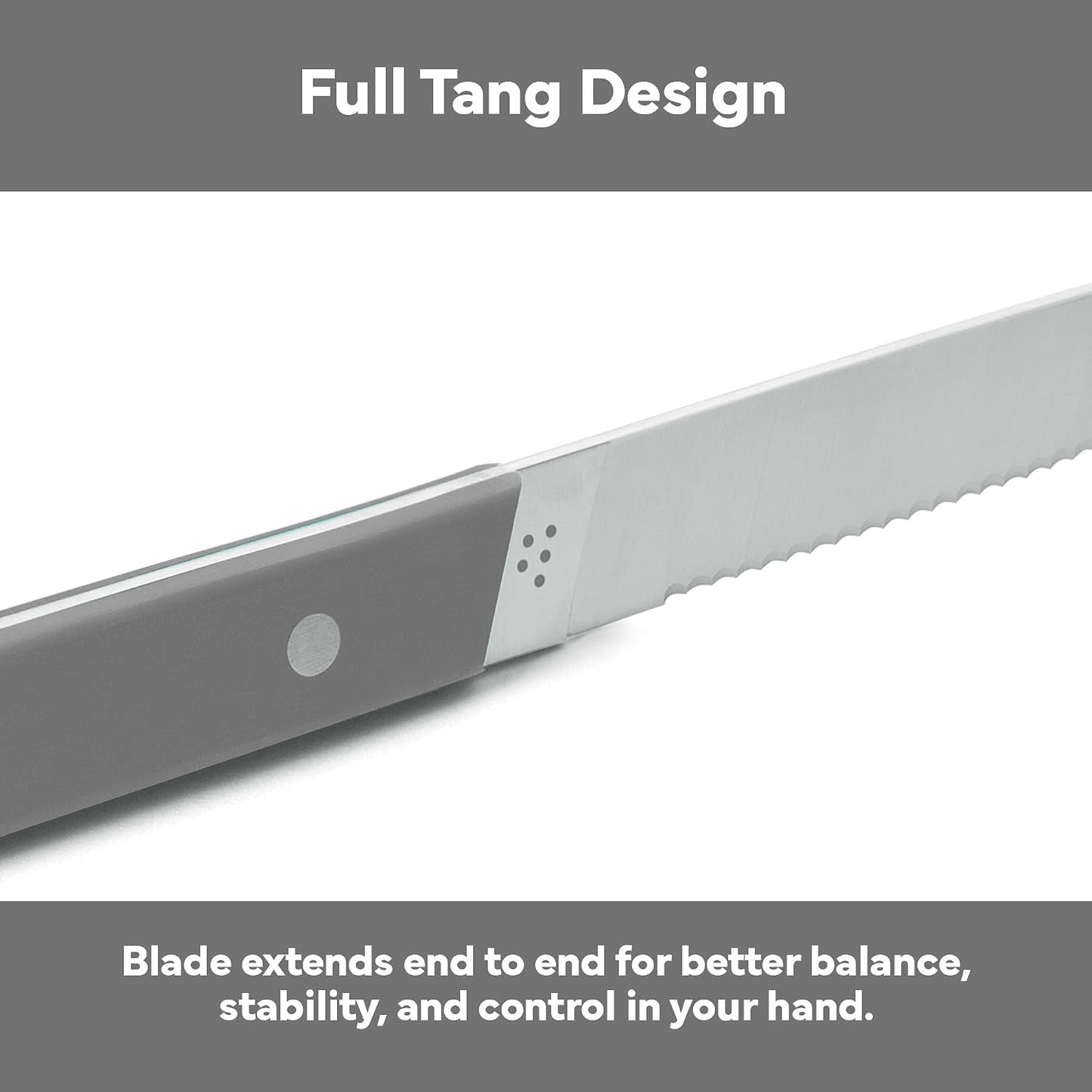 Steak Knives Set of 4 - Precision Serrated Blades for Effortless Dining - Stainless Steel - Superior Cuts with Four Steak Knives Handles - Black