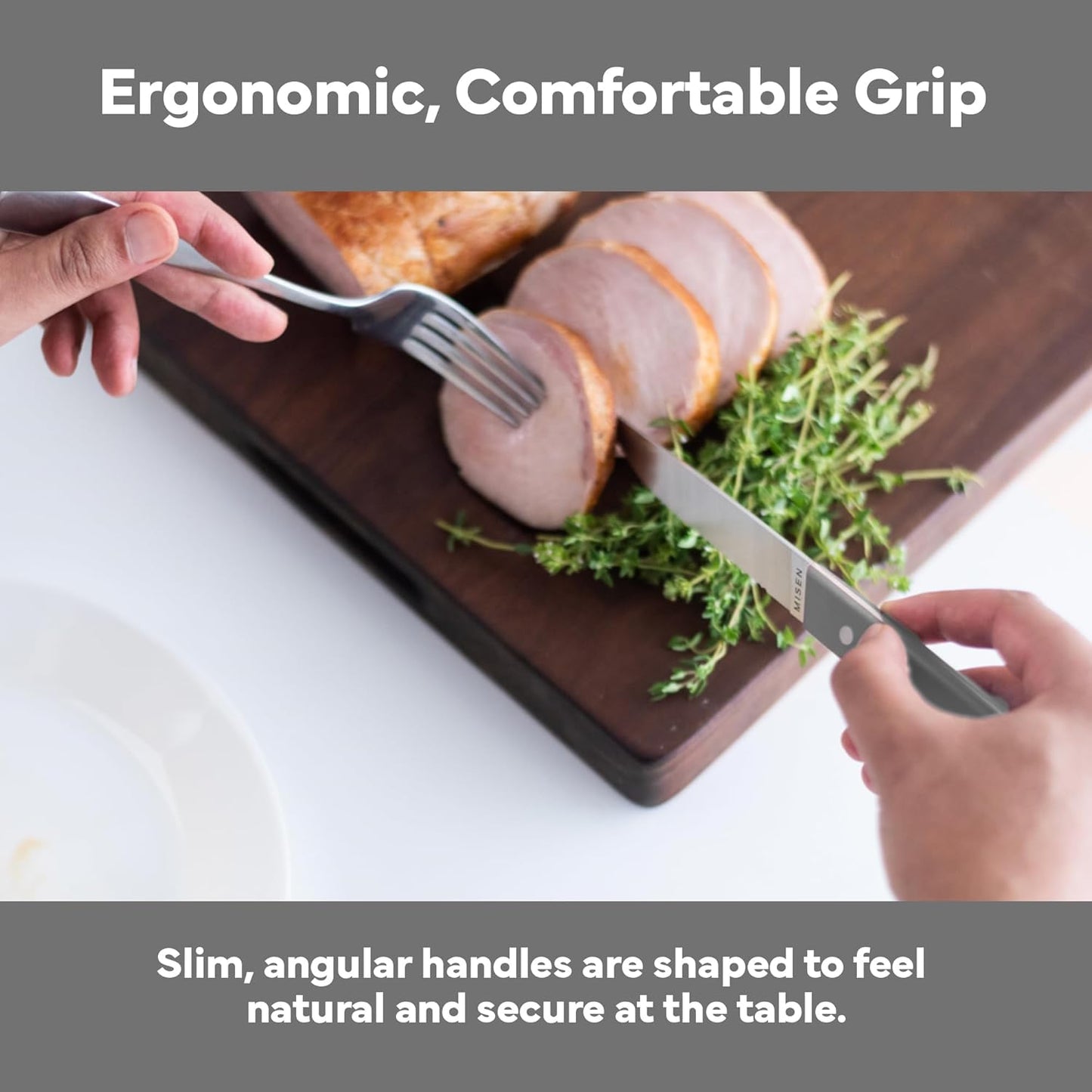 Steak Knives Set of 4 - Precision Serrated Blades for Effortless Dining - Stainless Steel - Superior Cuts with Four Steak Knives Handles - Black