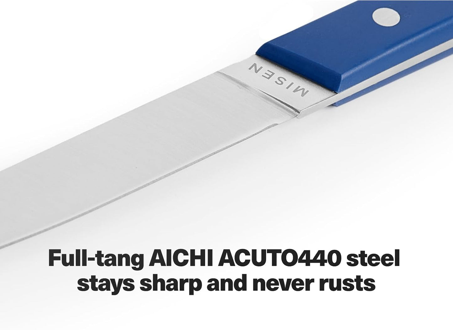 Steak Knives Set of 4 - Precision Serrated Blades for Effortless Dining - Stainless Steel - Superior Cuts with Four Steak Knives Handles - Black