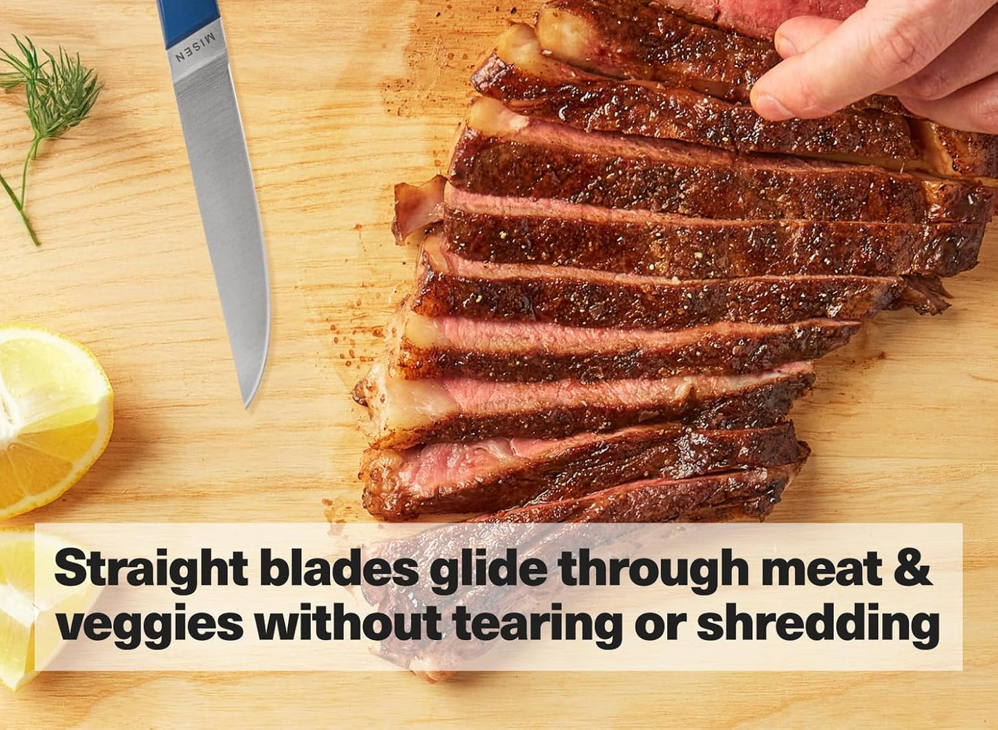 Steak Knives Set of 4 - Precision Serrated Blades for Effortless Dining - Stainless Steel - Superior Cuts with Four Steak Knives Handles - Black