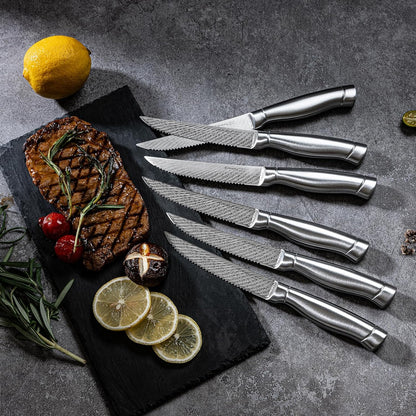 Knife Set, Emojoy 18-Pieces Kitchen Knife Set With Wooden Block, German Stainless Steel Knife Block Set With Built-In Sharpener, Professional Sharp Knives Set for Kitchen,White
