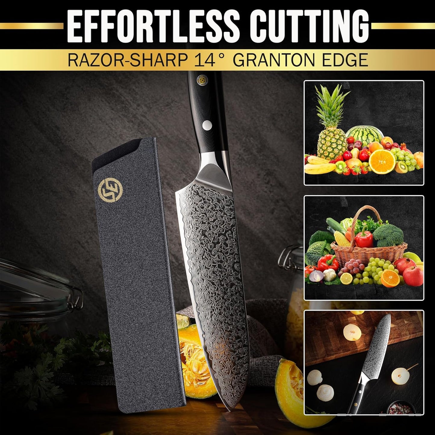 SliceElite Slice Series 8 Inch Carving Knife High Carbon German Stainless Steel Pakkawood Handle Brisket Slicer Chopper BBQ Chef Sharp Fruit Vegetable Butcher Kitchen Cutting Meat Tool Gift Precision