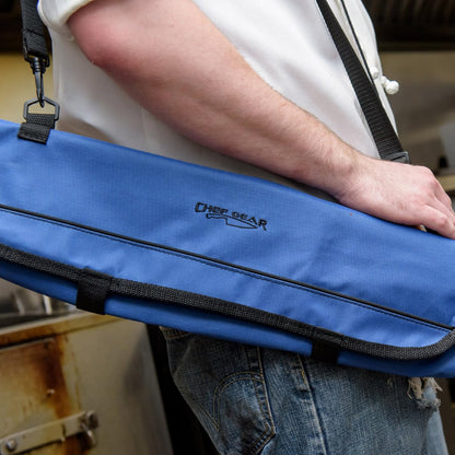 Ergo Chef 8 Pocket Roll Bag for Chef Knives, 1 Large Mesh Pocket for Kitchen Utensils, Durable Nylon-Polyester Blend, with Shoulder Strap (Camouflage)