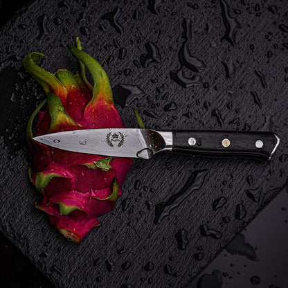 Regalia Paring (Petty) Knife 3.5 inch: Japanese AUS10 Super Steel 67 Layer High Carbon Stainless Damascus Steel Peeling Utility knives