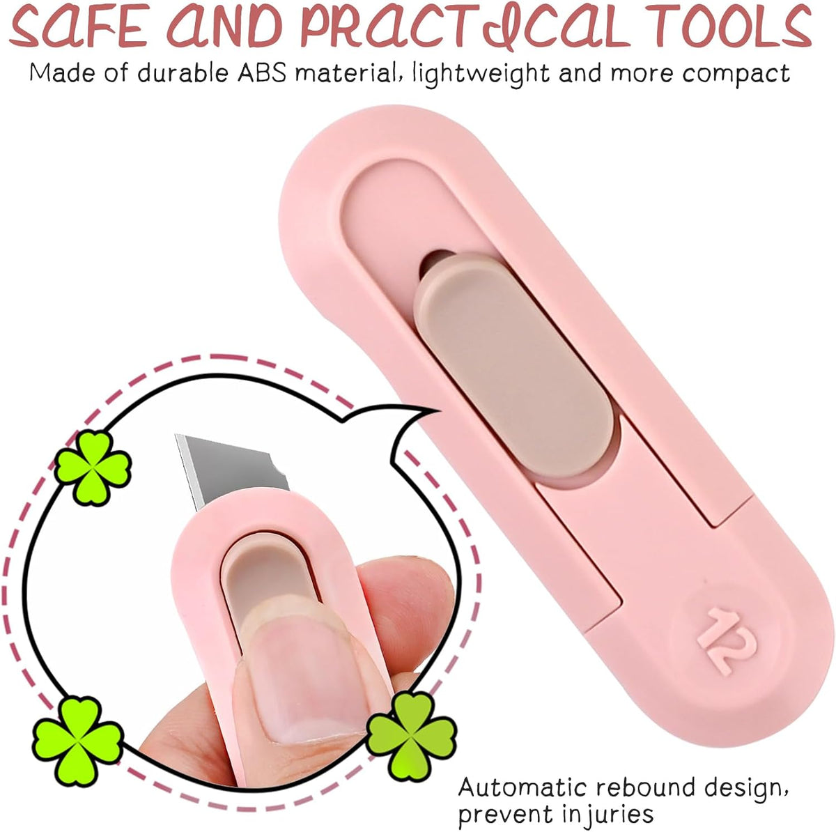 9 PSC Box Cutter,Retractable Box Opener, Package Opener, Easy Slide Retractable Cute Utility Knife For Opening Daily Express Boxes, Envelopes, Packages, Paper tapes and more (9 PSC Box Cutter)