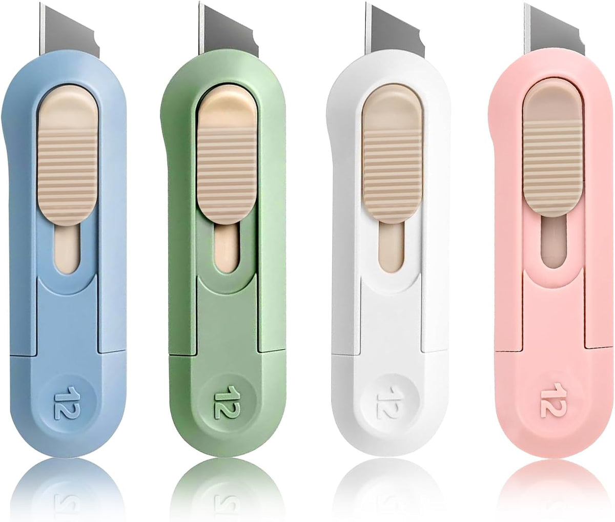 9 PSC Box Cutter,Retractable Box Opener, Package Opener, Easy Slide Retractable Cute Utility Knife For Opening Daily Express Boxes, Envelopes, Packages, Paper tapes and more (9 PSC Box Cutter)
