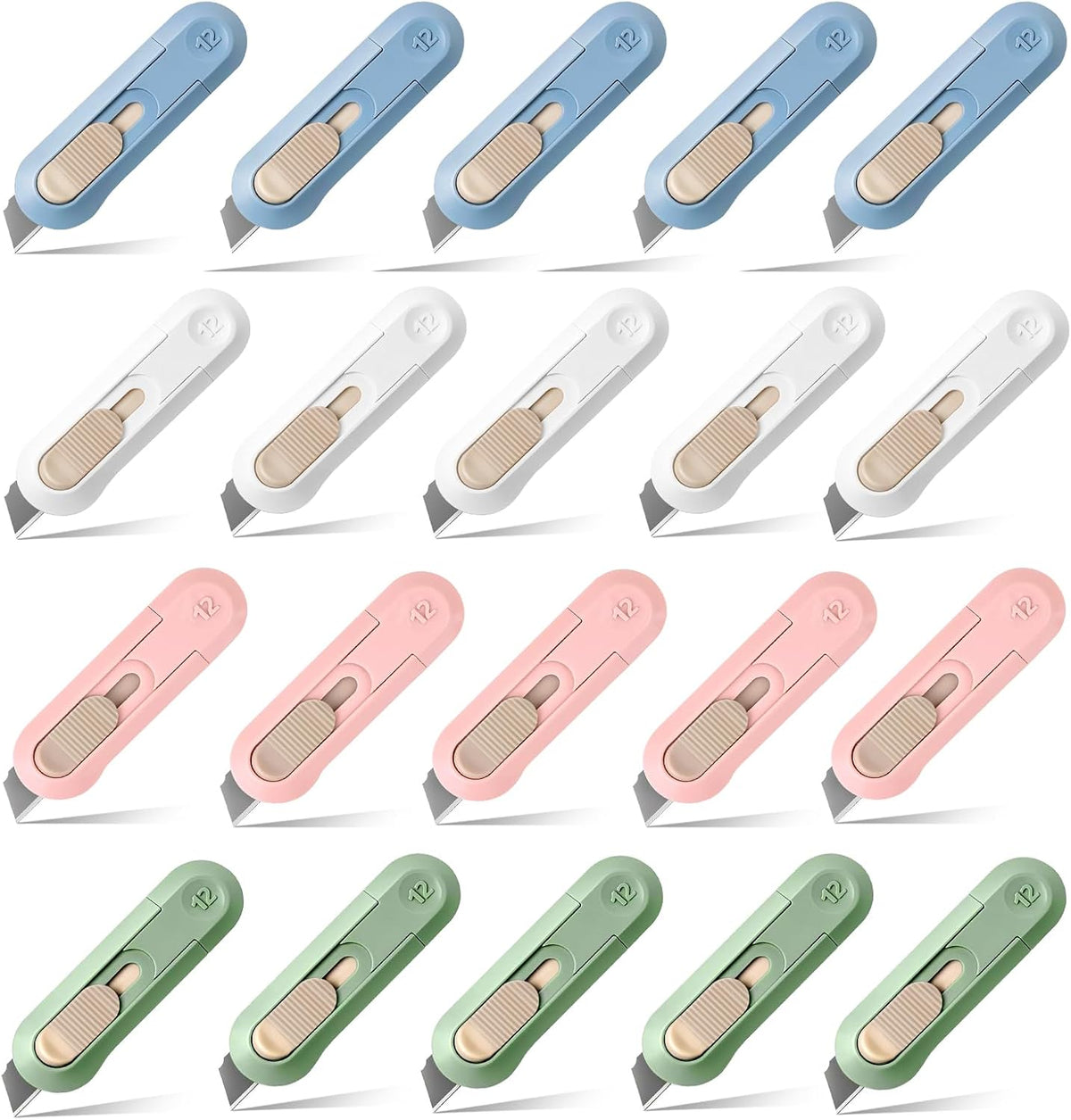 9 PSC Box Cutter,Retractable Box Opener, Package Opener, Easy Slide Retractable Cute Utility Knife For Opening Daily Express Boxes, Envelopes, Packages, Paper tapes and more (9 PSC Box Cutter)