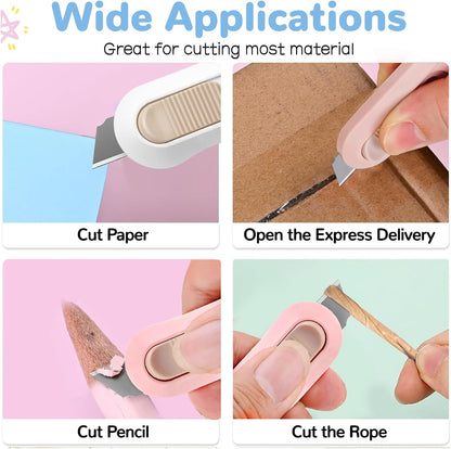 9 PSC Box Cutter,Retractable Box Opener, Package Opener, Easy Slide Retractable Cute Utility Knife For Opening Daily Express Boxes, Envelopes, Packages, Paper tapes and more (9 PSC Box Cutter)