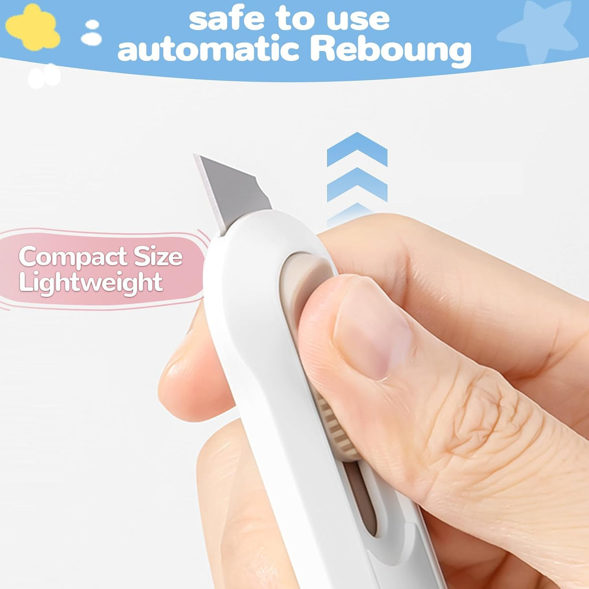 9 PSC Box Cutter,Retractable Box Opener, Package Opener, Easy Slide Retractable Cute Utility Knife For Opening Daily Express Boxes, Envelopes, Packages, Paper tapes and more (9 PSC Box Cutter)