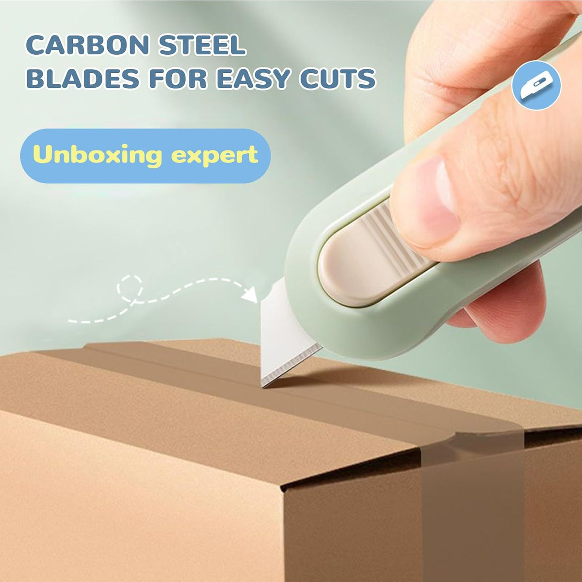 9 PSC Box Cutter,Retractable Box Opener, Package Opener, Easy Slide Retractable Cute Utility Knife For Opening Daily Express Boxes, Envelopes, Packages, Paper tapes and more (9 PSC Box Cutter)