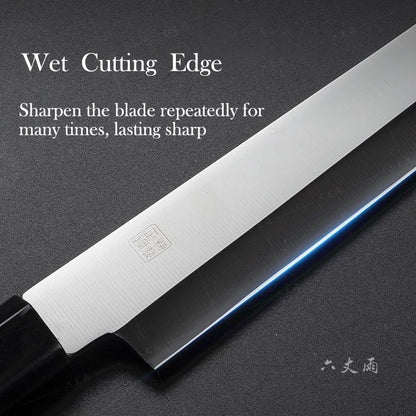 10.6 inch (270mm) Sakimaru Knife Japanese Sushi Chef Knife Salmon Knife Slicer Razor Sharp Sashimi Watermelon Knives, 5Cr15mov Stainless Steel Sashimi Yanagiba Knife, Maple Handle