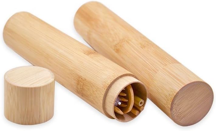 Eco-Friendly Travel Utensils Set: Lightweight Bamboo Forks, Spoons, Knives, Chopsticks, Straw in Wooden Case, Reusable Utensils for Lunch Box, Kids Camping Cutlery, Sustainable Portable Flatware