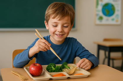 Eco-Friendly Travel Utensils Set: Lightweight Bamboo Forks, Spoons, Knives, Chopsticks, Straw in Wooden Case, Reusable Utensils for Lunch Box, Kids Camping Cutlery, Sustainable Portable Flatware