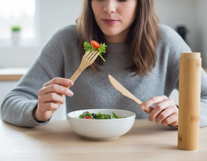 Eco-Friendly Travel Utensils Set: Lightweight Bamboo Forks, Spoons, Knives, Chopsticks, Straw in Wooden Case, Reusable Utensils for Lunch Box, Kids Camping Cutlery, Sustainable Portable Flatware