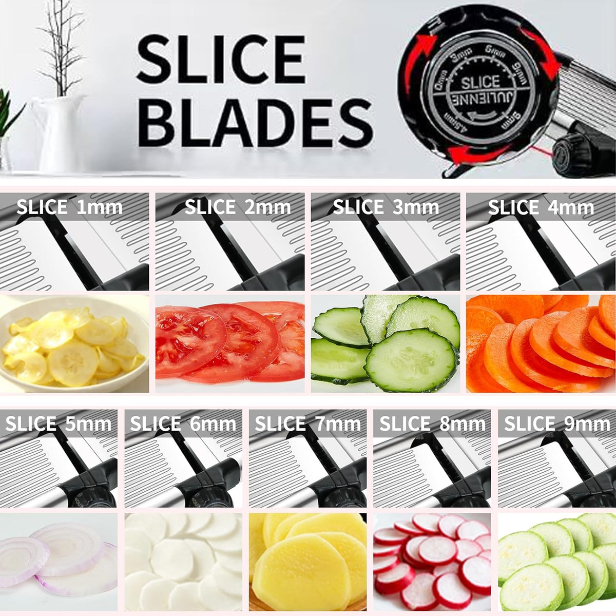 Mandoline Slicer for Kitchen, Mandolin and Julienne for Vegetables